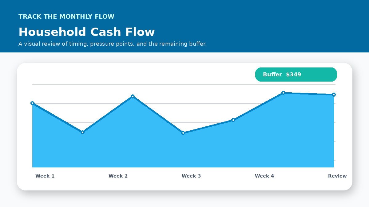 Monthly cash flow timeline infographic for A Household Cash Flow Plan for Couples