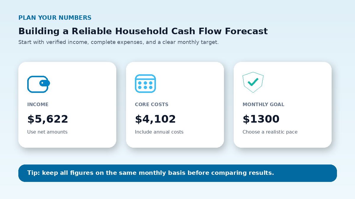 Budget planning inputs infographic for Building a Reliable Household Cash Flow Forecast
