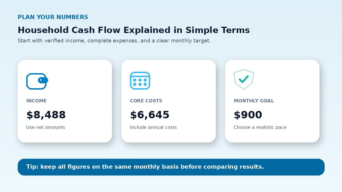 Budget planning inputs infographic for Household Cash Flow Explained in Simple Terms