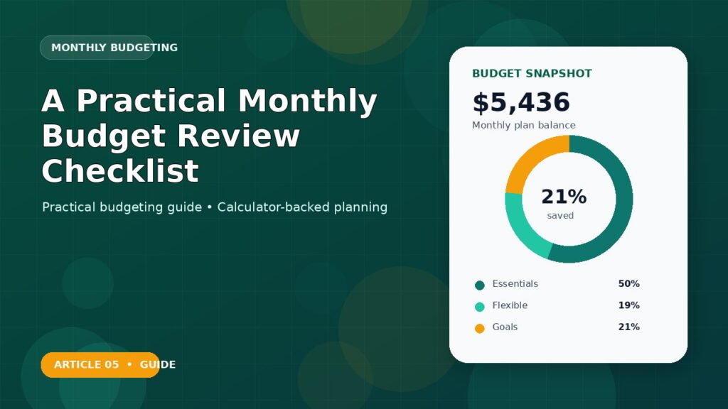 A Practical Monthly Budget Review Checklist budgeting guide featured image