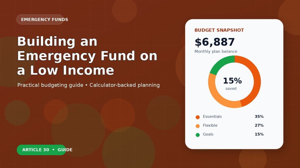 Building an Emergency Fund on a Low Income budgeting guide featured image