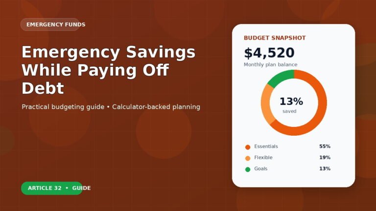 Emergency Savings While Paying Off Debt budgeting guide featured image