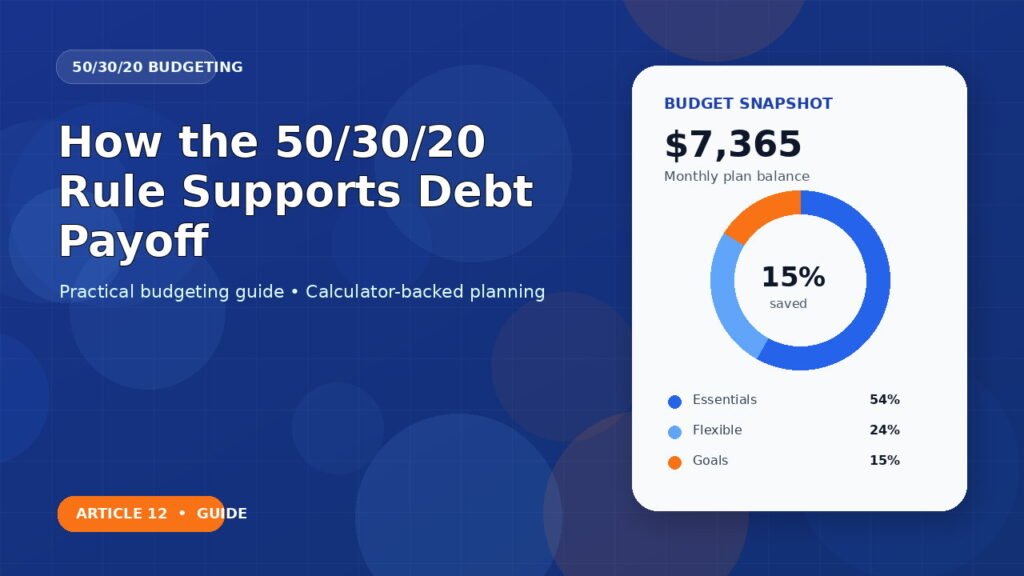 How the 50/30/20 Rule Supports Debt Payoff budgeting guide featured image