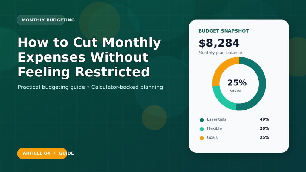 How to Cut Monthly Expenses Without Feeling Restricted budgeting guide featured image