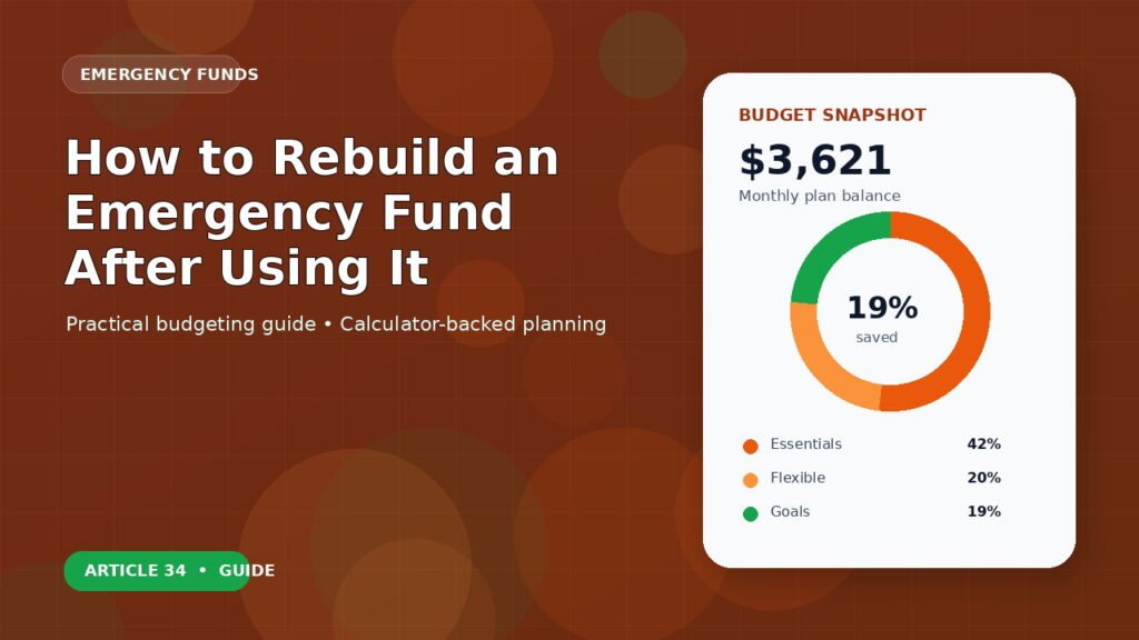 How to Rebuild an Emergency Fund After Using It budgeting guide featured image