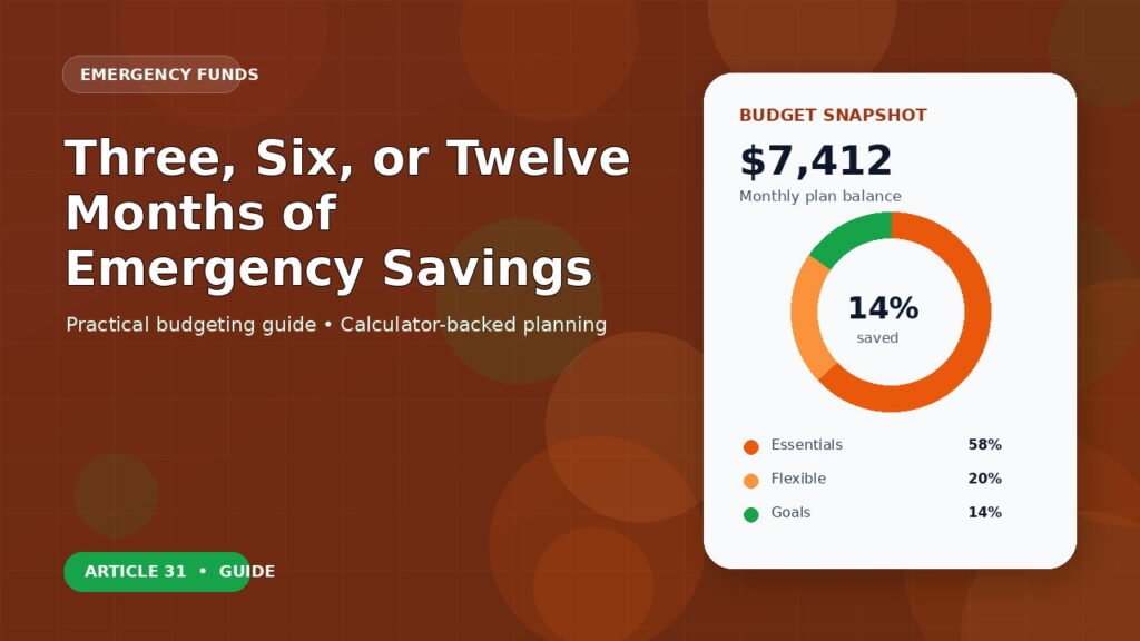Three, Six, or Twelve Months of Emergency Savings budgeting guide featured image